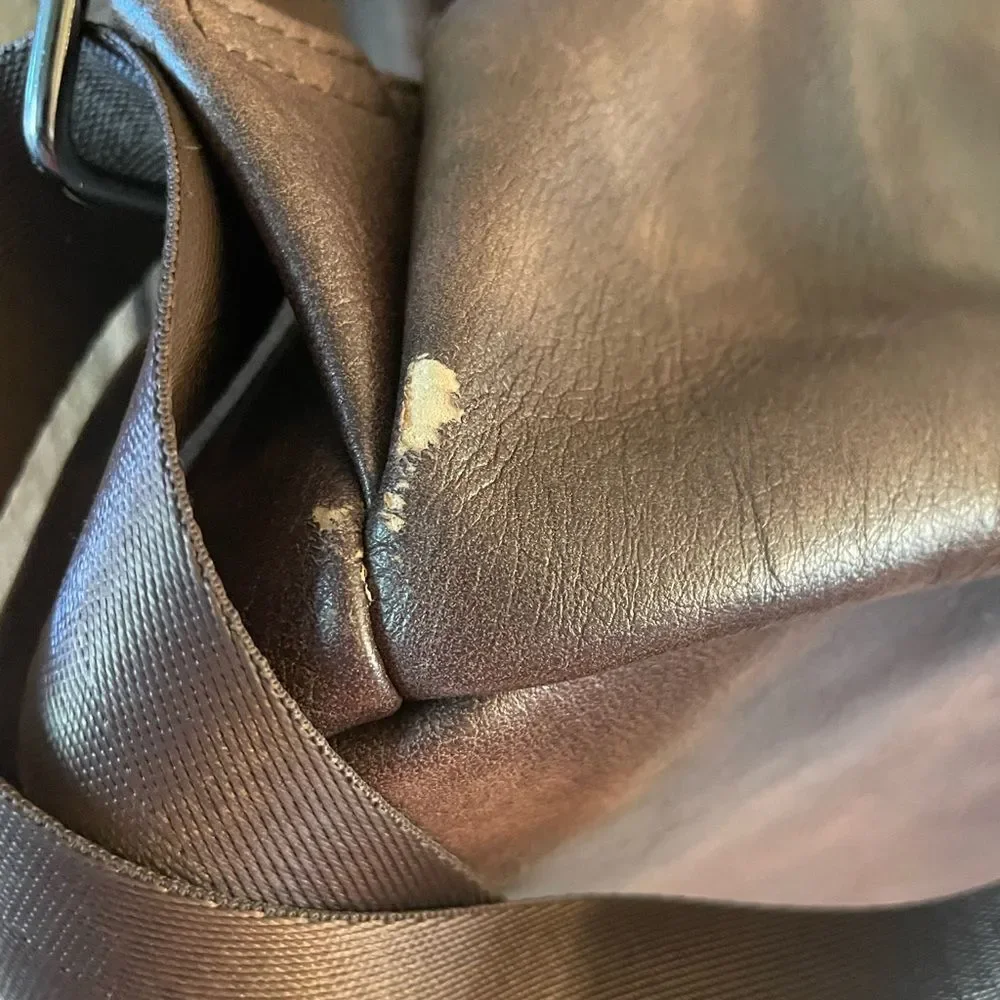 Cluci Faux Leather Vegan Leather Brown Women’s Backpack - Picture 9 of 16